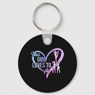 This Girl Loves To Fly Cheer Flyer Cheerleading Fl Key Ring