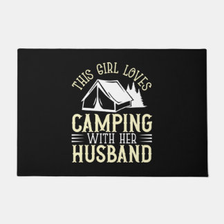 This girl oves camping with husband doormat