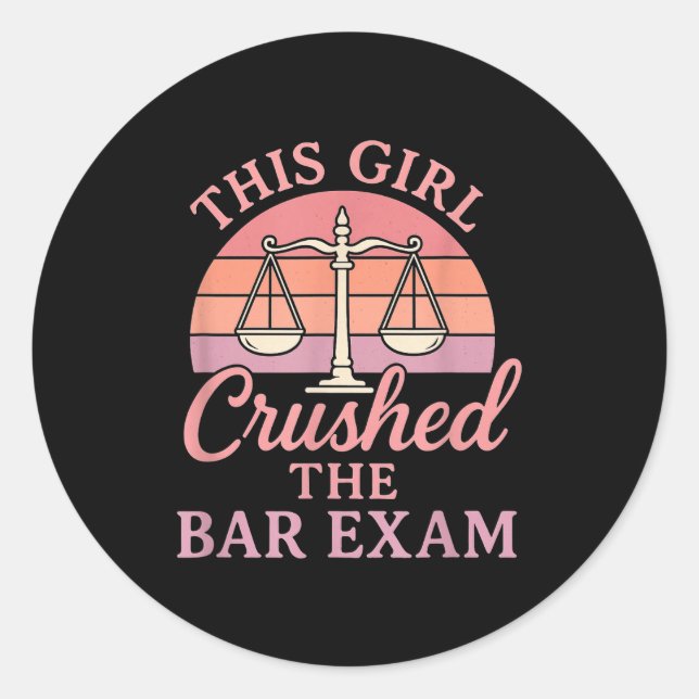 This Girl Ped Bar Exam Funny Law Student Lawyer Gi Classic Round Sticker (Front)