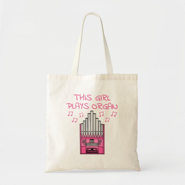 This Girl Plays Organ, Female Organist Musician Tote Bag (Front)