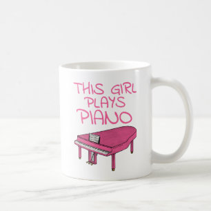 This Girl Plays Piano, Female Pianist Musician Coffee Mug