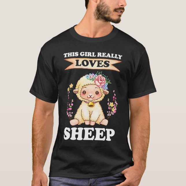 this girl really loves sheep sheeps T-Shirt (Front)