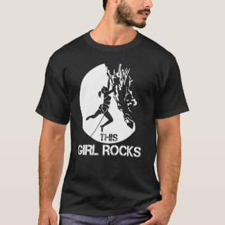 This Girl Rocks Rock Climbing Boulder Carabiner Cl T-Shirt