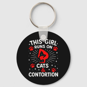 This Girl Runs On Cats And Contortion Yoga _2 Key Ring