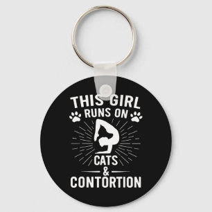 This Girl Runs On Cats And Contortion Yoga Key Ring