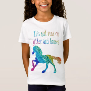 This Girl Runs on Glitter and Horses T-Shirt