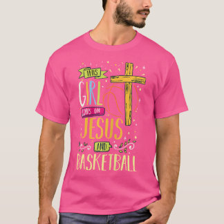 This Girl Runs On Jesus And Basketball Christian C T-Shirt