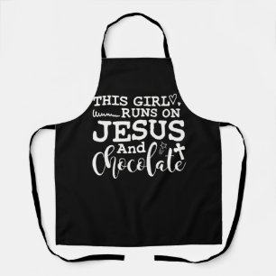 This Girl Runs On Jesus And Chocolate Christian Lo Apron