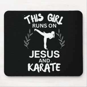 This Girl Runs On Jesus And Karate Christian Karat Mouse Mat