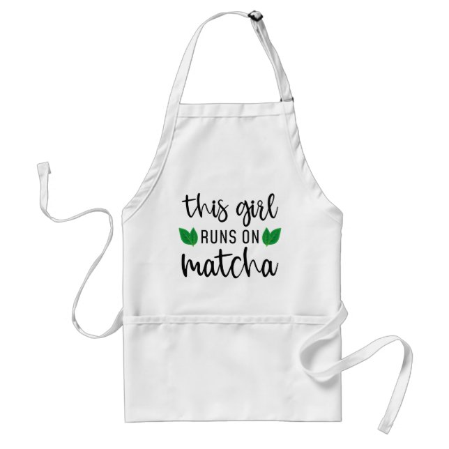 This Girl Runs On Matcha Standard Apron (Front)