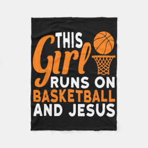 This Girl Runs On Sketll And Jesus Graphic Fleece Blanket