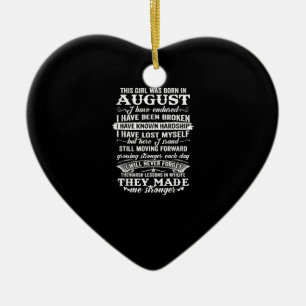 This Girl Was Born In August Birthday Gift Ceramic Tree Decoration
