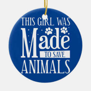 This Girl Was Made To Save Animals Veterinarian Ceramic Tree Decoration