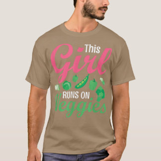 This Girls Runs On Veggies Funny Veganism Vegan  T-Shirt
