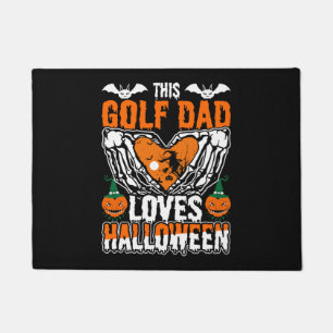 This Golf Dad Loves Halloween Doormat
