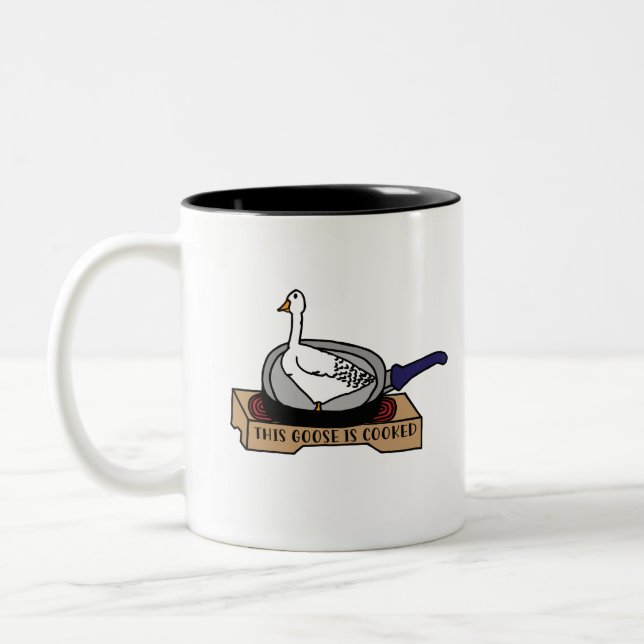 This Goose is Cooked swag Two-Tone Coffee Mug (Left)