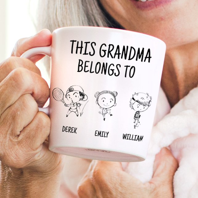 This Grandma Belongs To 3 | Fun Hand Painted Kids Coffee Mug (Creator Uploaded)