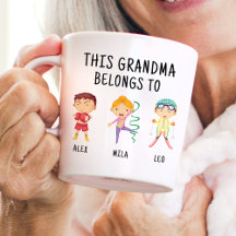This Grandma Belongs To 3 | Kids Names Funny Gift
