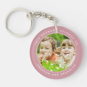 This Grandma Belongs To Photo Keepsake Keychain