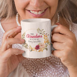 This Grandma Is Loved By | Floral Wreath Nana Coffee Mug<br><div class="desc">An adorable coffee mug for nana,  featuring a gorgeous gold wreath adorned with foliage and blush rose flowers,  the text 'This Grandma is loved by' and the names of her grandchildren. Makes a sweet keepsake gift for grandparents. All text can easily be customized.</div>