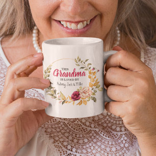This Grandma Is Loved By Floral Wreath Nana Coffee Mug