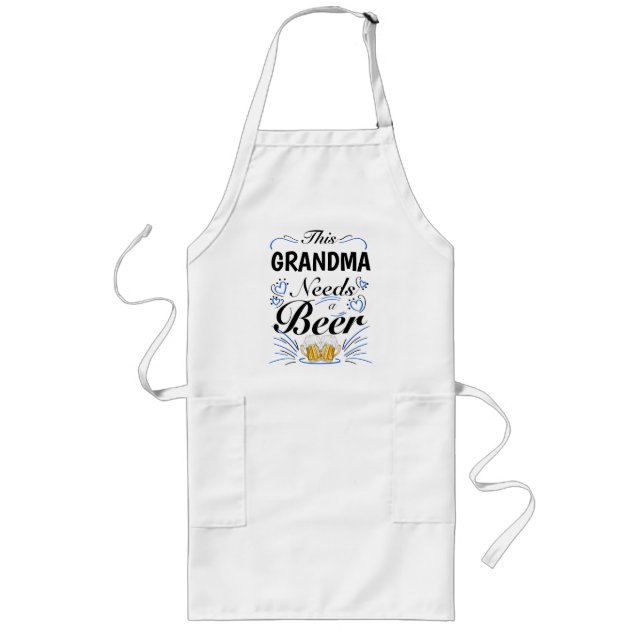 This Grandma Needs a Beer Long Apron (Front)
