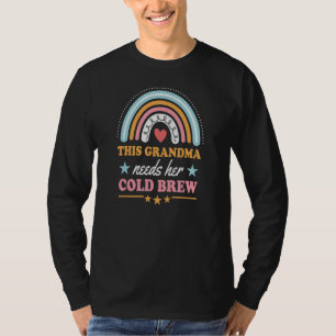 This Grandma Needs Her Cold Brew Bohemian Rainbow T-Shirt