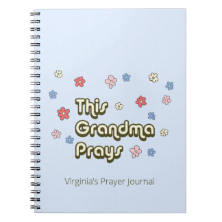 This Grandma Prays Retro Light Blue Prayer Journal