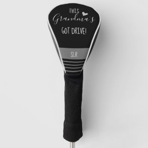 This Grandma's Got Drive Monogram Black Golf Head Cover