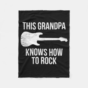 This Grandpa Knows Guitar Rock Player Musician Fleece Blanket