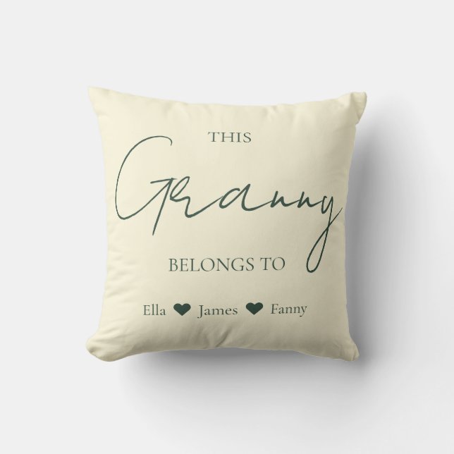 This Granny Belongs To Grandchildren Names Photo  Cushion (Front)