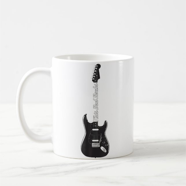 This Guitar Dad Rocks Music Fathers Day Gift Coffee Mug (Left)