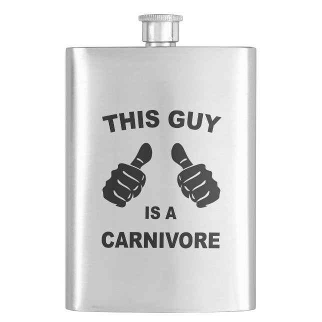 This Guy Is A Carnivore Hip Flask (Front)