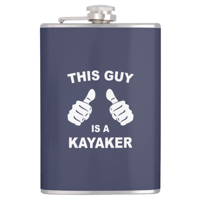 This Guy Is A Kayaker Hip Flask (Front)