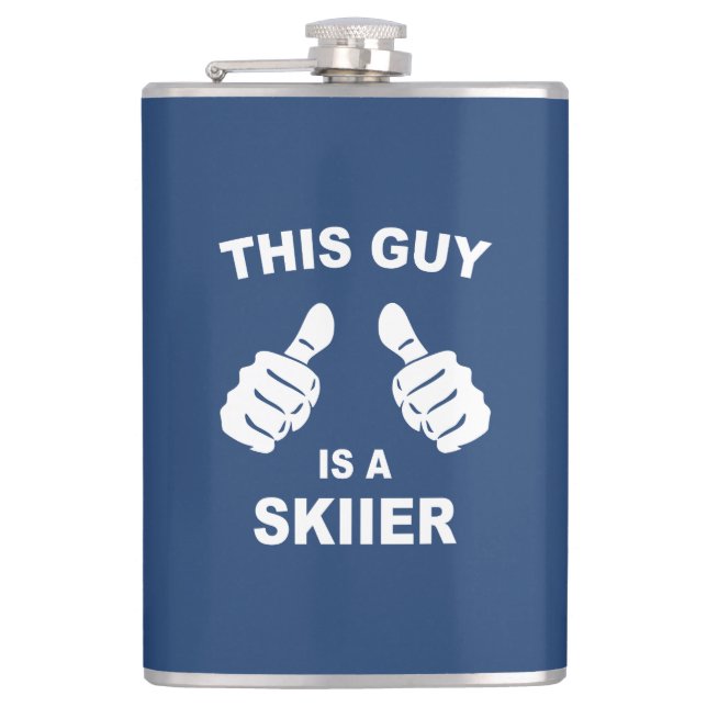 This Guy Is A Skiier Hip Flask (Front)