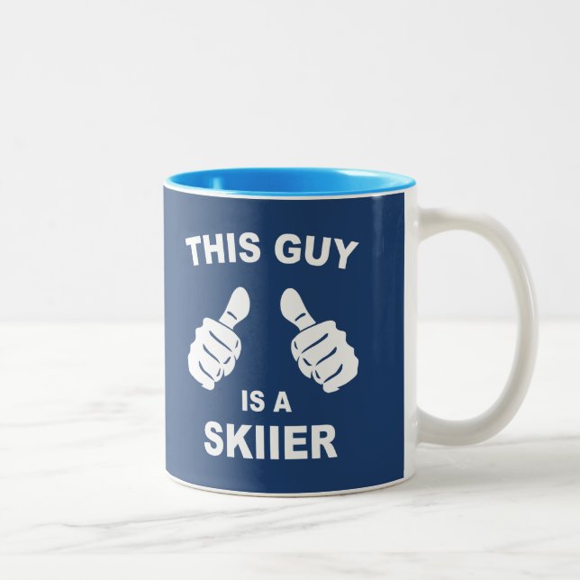 This Guy Is A Skiier Two-Tone Coffee Mug (Right)