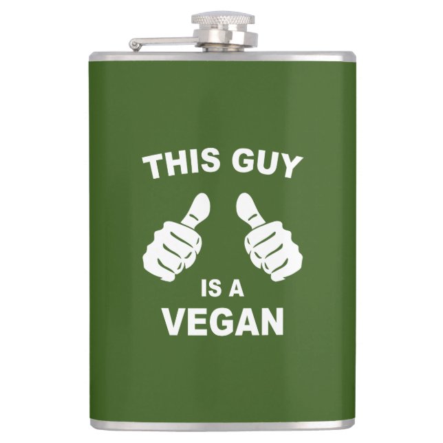 This Guy Is A Vegan Hip Flask (Front)