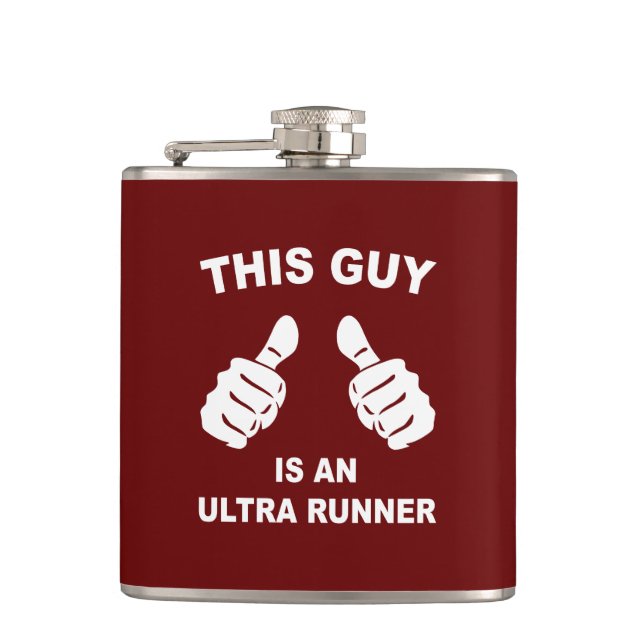 This Guy Is An Ultra Runner Hip Flask (Front)