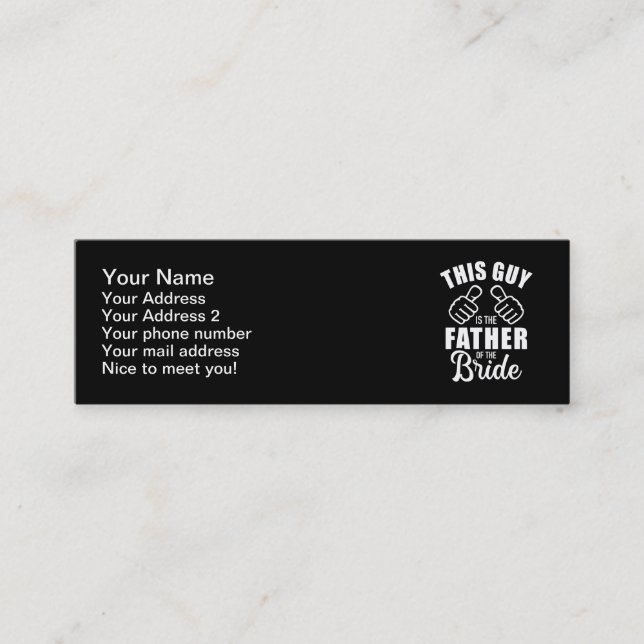 This guy is father of bride funny gift for wedding mini business card (Front)