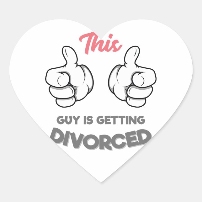 This Guy is Getting Divorced Heart Sticker (Front)