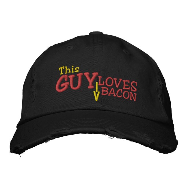 This Guy Loves Bacon Embroidered Hat (Front)