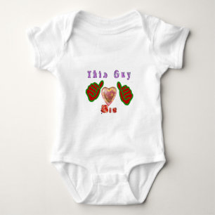 This Guy Loves Big Gift Art Print Baby Bodysuit