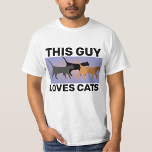 THIS GUY LOVES CATS MEN'S CAT T-SHIRTS
