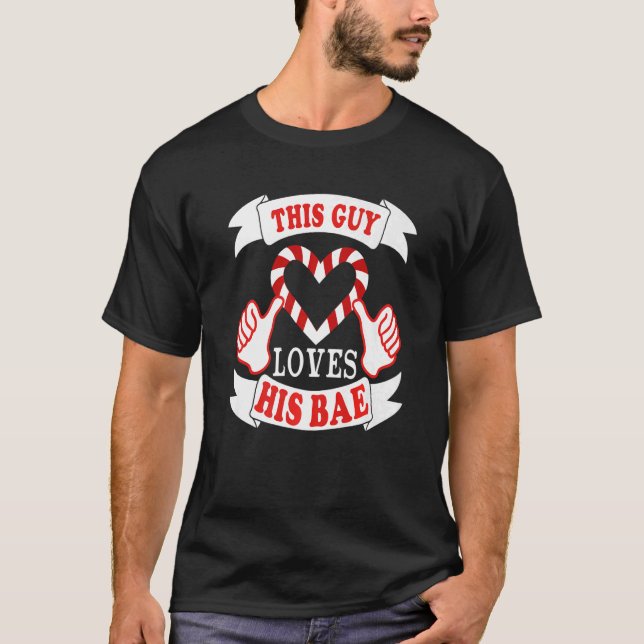 This Guy Loves His Bae Girlfriend Valentine's Day  T-Shirt (Front)