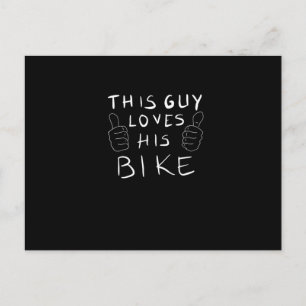 This guy loves his bike postcard