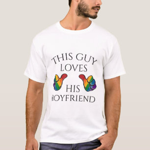 This Guy Loves His Boyfriend Gay Pride Design T-Shirt