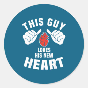 This Guy Loves His New Classic Round Sticker