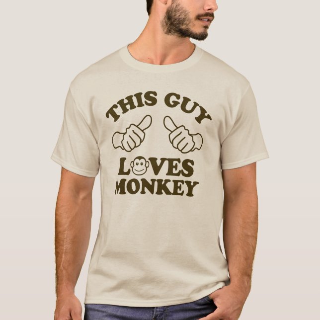 This Guy Loves Monkey T-Shirt (Front)
