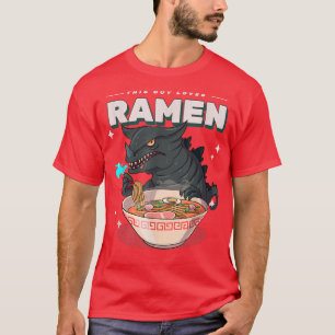 This Guy Loves Ramen - Funny Monster With Noodles  T-Shirt