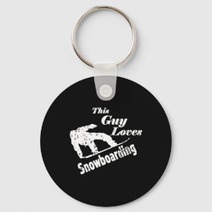 This Guy Loves Snowboarding - Fun Gift For A Snowb Key Ring